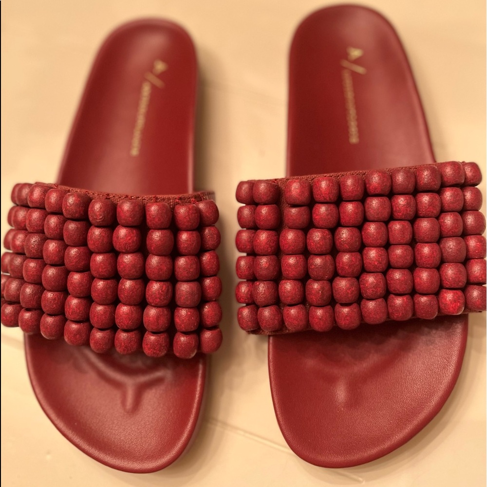 Beaded Slide Sandals by Anthropologie